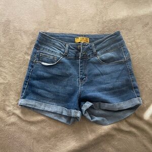 Wax Jean Blue Jean Shorts with Rolled Hems